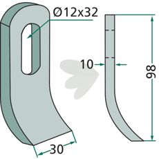 Slagkniv Herder hl 12X32 mm