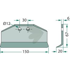 Högkvalitativt utbytesblad för långvarig och effektiv jordbearbetning.