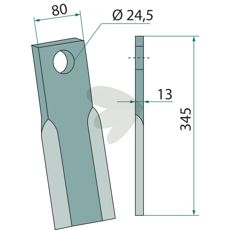 Kniv 13X24, 5X80 Hymach