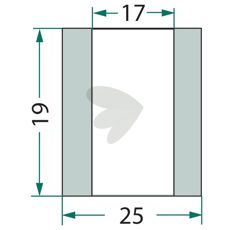 Bussning slaga Leckron,Sauerburger 25X19mm hl 17mm
