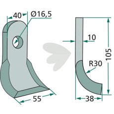 Y-slaga HMF med hål diameter 16,5mm, passar för multi-användning.