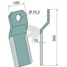 Slagkniv tjocklek = 10 mm