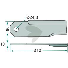 Slagkniv hger - 302351