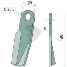 Slagkniv vnster Fischer hl 25,5 mm