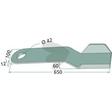 Kniv hger, tjocklek = 12 mm - 30267