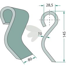 Slagkniv Dcker hl 28,5 mm