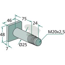 Bult M20X2,5, 46X48mm