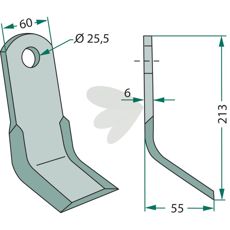 Y-slaga Lagarde 60X213mm, hl 25,5mm