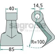 Hammarslaga 40/85mm, hl 14,5mm