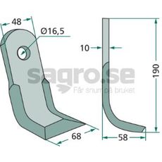 Y-slaga Maletti,Kverneland 48X190mm, hl 16,5mm