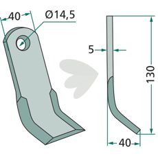 Y-slaga 40X130mm hl 14,5mm