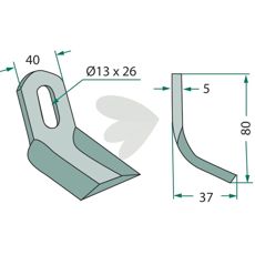 Y-slaga 40X80mm hl 13X26mm