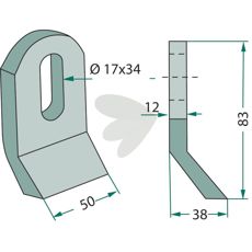 Slagkniv Mthing hl 17X34,5 mm