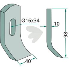 Slagkniv Noremat,Mulag,Gilbers hl 16X34 mm