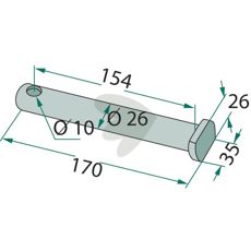 Bult Mulag med flera. 35X26mm, 170mm hl 10mm