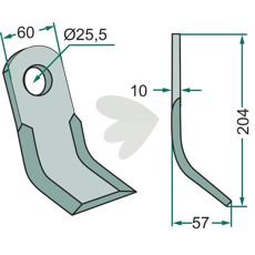 Y-slaga 60X204mm hl 25,5mm - 55202