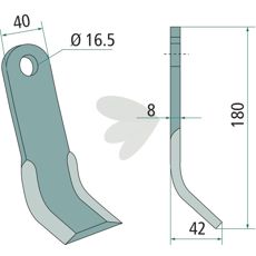 Y-slaga Nobili 40X180mm, hl 16,5mm