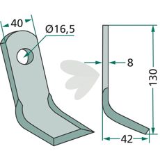 Y-slaga 40X130mm hl 16,5mm