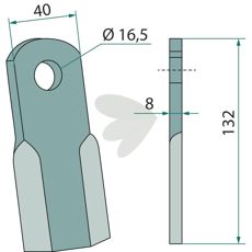 Kniv 8X16, 5X40