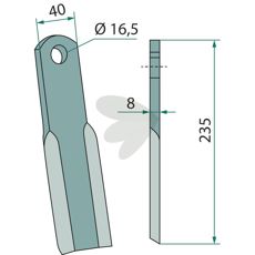 Slagkniv Nobili hl 16,5 mm