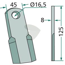 Kniv 8X16, 5X45