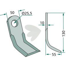 Y-slaga OMARV 50X130mm, hl 25,5mm - CL00309