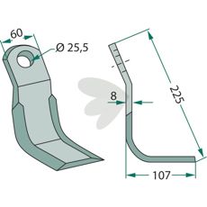 Y-slaga Orsi med hål 25,5mm, perfekt för olika maskintillämpningar.