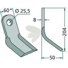 Y-slaga 60X204mm hl 25,5mm - 9119