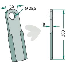 Kniv rak - B 225017