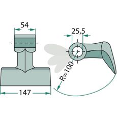 Hammarslaga 54/147mm, hl 25,5mm
