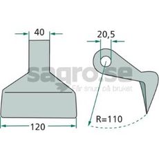 Hammarslaga 40/120 mm, hl 20,5mm