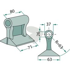 Hammarslaga 80/71mm, hl 26mm