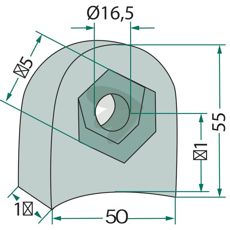 Fste 55X50X16, 5