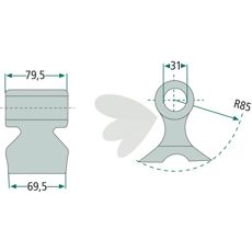 Hammarslaga 79,5/69,5 mm, 31mm