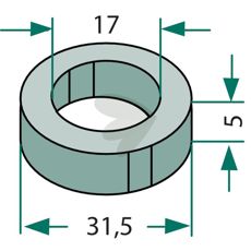 Bricka  31,5x5x 17 mm
