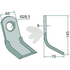 Y-slaga Sauerburger 60X145mm, hl 28,5mm