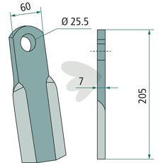 Slagkniv Seko hl 25,5 mm