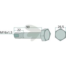 Skruv M16x1,5x90 mm 10.9