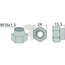 Mutter M16x1,5 mm