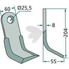 Y-slaga 60X204mm hl 25,5mm