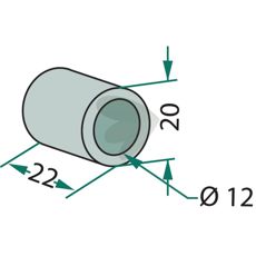Bussning slaga S.M.A. m.fl. 20X22mm hl 12mm