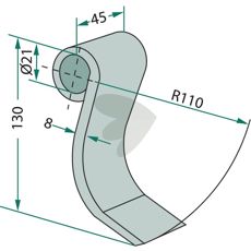 Slagkniv Spearhead hl 21 mm