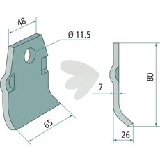 Slagkniv Spragelse- Mica hl 11,5 mm
