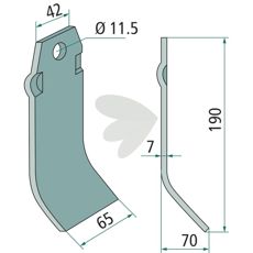 Slagkniv Spragelse- Mica hl 11,5 mm
