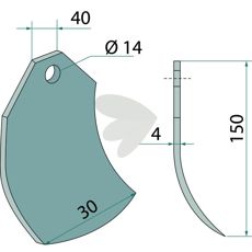 Slagkniv Taarup hl 14 mm