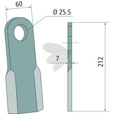 Slagkniv Tierre hl 25,5 mm