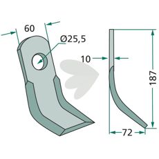 Y-slaga Tortella 60X187mm, hl 25,5mm