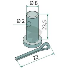 Bult med sprint 23,5X8mm hl 2mm