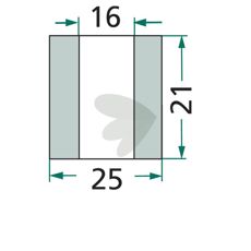 Bussning slaga Votex m.fl. 21X25mm hl 16mm