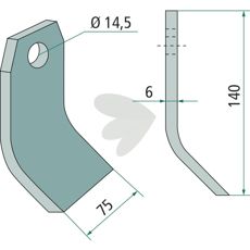 Slagkniv Ugelse hl 14,5 mm